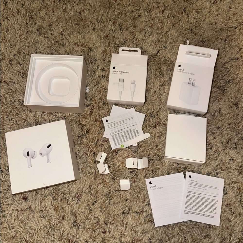 Apple ear pods and charger empty boxes bundle